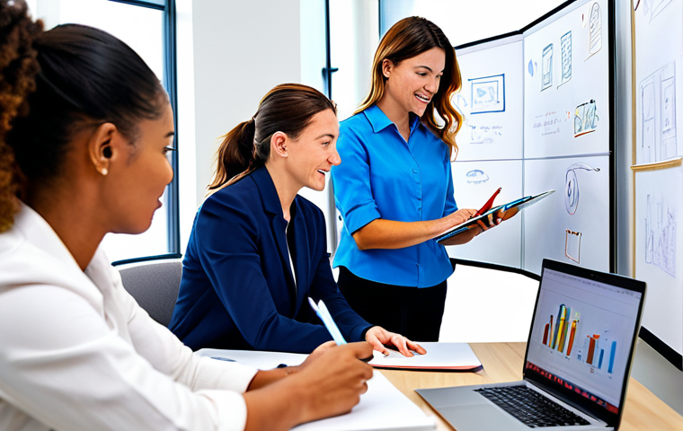 **
"A diverse team of professionals in a brightly lit, modern office, collaborating on a service design project, sketching on whiteboards, using laptops, fully clothed, appropriate attire, safe for work, perfect anatomy, natural proportions, professional environment, high quality, family-friendly."
**