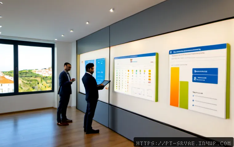 Home 17 서비스 디자인의 성과 측정 지표 - Photorealistic service design performance measurement scene in a modern Portuguese customer service ...